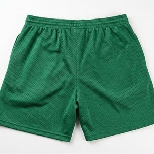 Men's Green Mesh Athletic Shorts with Elastic Waist-L